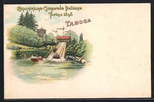 Lithographie Torino, Esposizione Generale Italiana 1898, Taboga