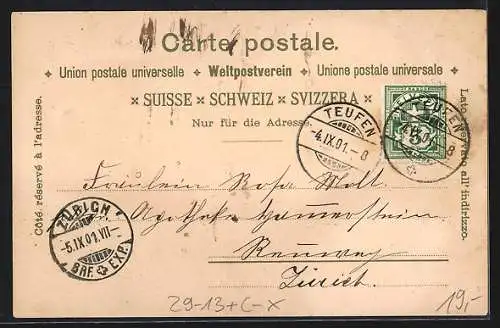 Lithographie Säntis, Wildkirchli, Gasthaus auf dem Gipfel