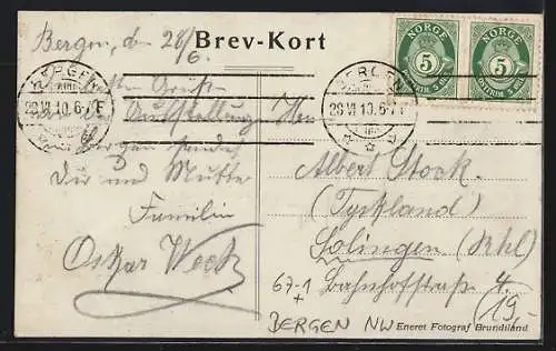 AK Bergen, Bergensutstillingen 1910, Partie am Ausstellungsgebäude