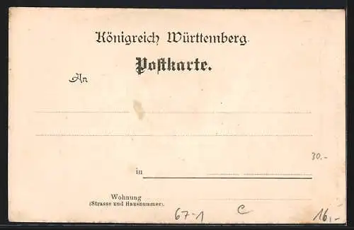 Künstler-AK Stuttgart, Elektrizitäts- und Kunstgewerbe-Ausstellung 1896, Fontaine im Mondschein, zwei Studenten