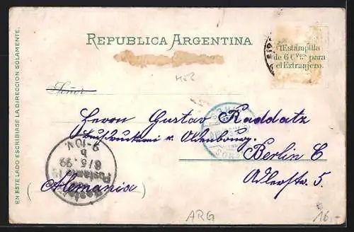 Lithographie Buenos Aires, Mercado General Roca, Gran Chalet en la Avenida Alvear