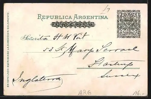 Lithographie Buenos Aires, Banco de la Nación Argentina, Centro Social Jockey Club, Santa Felicitas