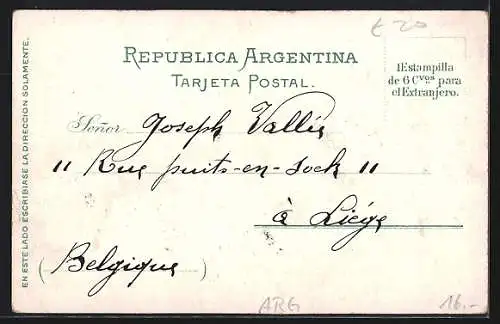 Lithographie Buenos Aires, Avenida 3 de Febrero, Calle Cuyo, San Martin, Palacio Gonzales en la Avenida Alvear