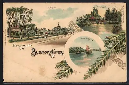 Lithographie Buenos Aires, en Belgrano, en las islas del Tigre, Parque Palermo