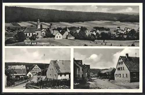 AK Dorsbrunn, Teilansicht, Strassenpartie mit Gebäudeansicht, Ortspartie