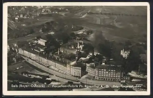 AK Selb, Porzellan-Fabrik Ph. Rosenthal AG, Luftbild