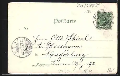 Lithographie Freiberg i. S., Markt und Rathaus, Schwedendenkmal, Goldene Pforte
