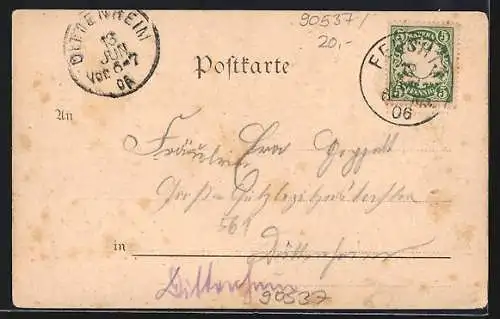 AK Feucht, Marktplatz, Schlösschen, Pfarrhaus, Ortsansicht