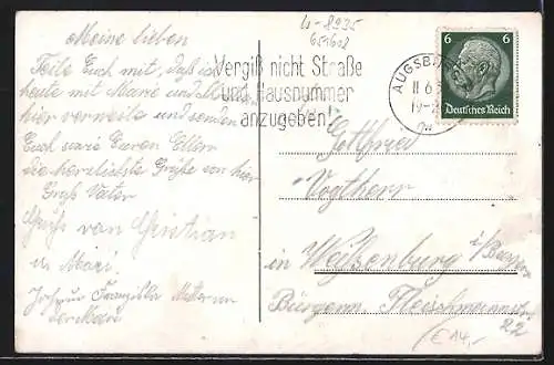 AK Willmatshofen, Gasthaus u. Metzgerei v. J. Leutenmayr, Schule