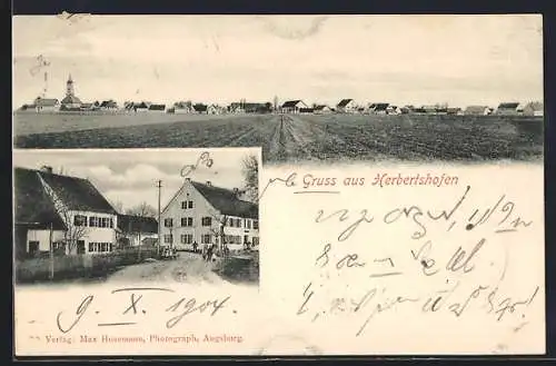 AK Herbertshofen / Lech, Strassenpartie, Ortsansicht