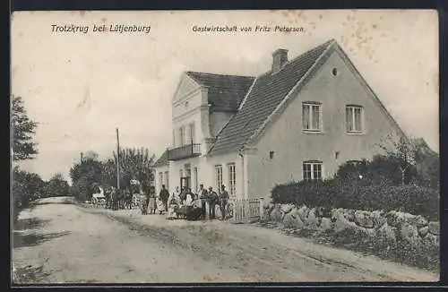 AK Trotzkrug, Strassenpartie am Gasthaus