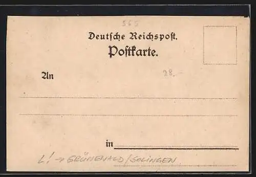 Lithographie Grünewald / Solingen, Hotel-Restaurant F. W. Bungards