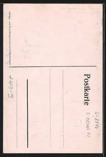 Künstler-AK Memmingen, Festpostkarte des Memminger Fischertagsvereins, Fischer mit Keschern