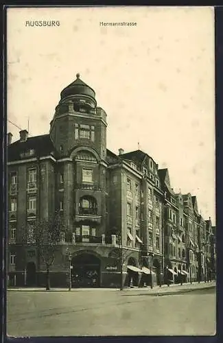 AK Augsburg, Fahrrad-Geschäft Jos. Brandl in der Hermannstrasse