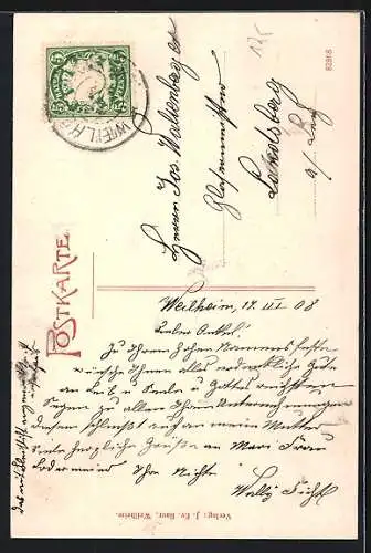 AK Weilheim / Oberbayern, Schreibwarengeschäft an der Herrenstrasse