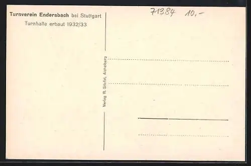 AK Endersbach bei Stuttgart, Turnhalle des Turnvereines