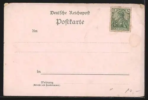 Lithographie Dresden-Trachenberge, Gasthaus Wilder Mann, Bes.: Gustav Opitz, Strassenbahn