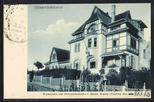 AK Untertürkheim, Weinstube zur Panoramahöhe v. Ernst Warth