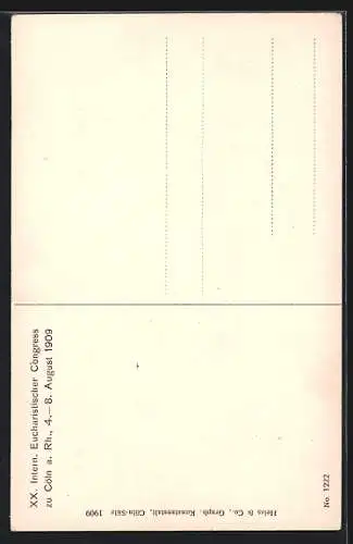 AK Köln, XX. Intern. Eucharistischer Congress 1909, Grosse Prozession am Dom