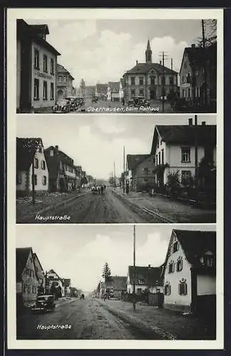 AK Oberhausen / Baden, Gasthaus Schiff und Rathaus, Hauptstrasse