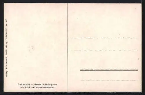 AK Dinkelsbühl, Untere Schmiedgasse mit Blick auf Kloster, Strassenpartie