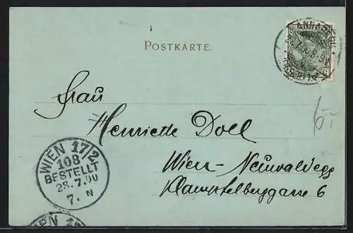 Mondschein-AK Annaberg /Erzgeb., Totalansicht aus der Ferne