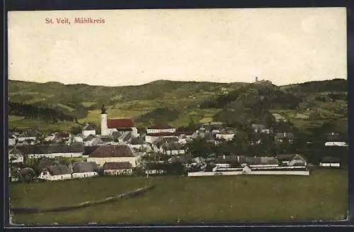 AK St. Veit /Mühlkreis, Gesamtansicht aus der Vogelschau