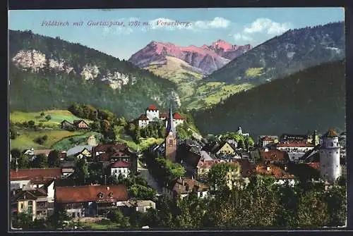 AK Feldkirch /Vorarlberg, Totalansicht mit Gurtisspitze