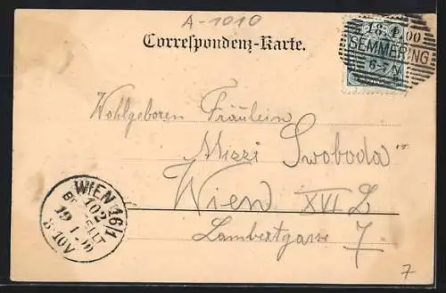 AK Semmering, Hotel Erzherzog Johann mit Anlagen u. Strasse