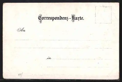Lithographie Wien, K. K. Hofburg mit Kutschen, Doppeladler-Wappen