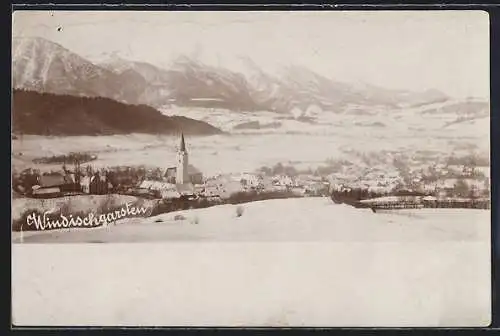 AK Windischgarsten, Gesamtansicht mit Bergpanorama aus der Vogelschau