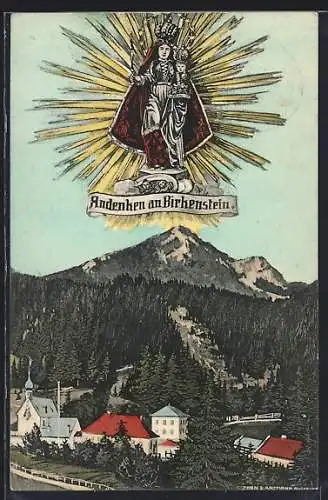 AK Birkenstein, Ortspartie mit Kapelle, Gnadenbild