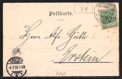 AK Kehl, Strassenansicht mit Strassenbahn