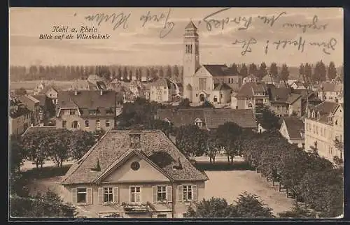 AK Kehl a. Rh., Blick auf die Villenkolonie