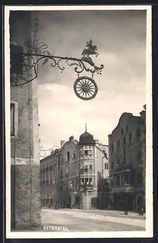 AK Rattenberg, Strassenpartie am Gasthaus