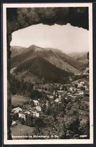 AK Hohenberg /N. Do., Totalansicht mit Bergpanorama aus der Vogelschau