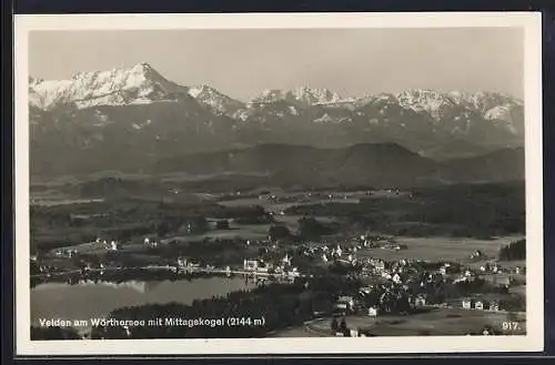 AK Velden am Wörthersee, Gesamtansicht mit Mittagskogel aus der Vogelschau