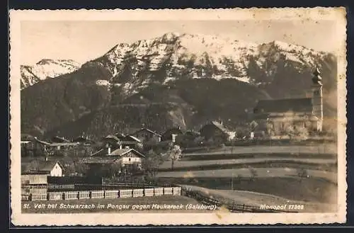 AK St. Veit bei Schwarzach im Pongau, Ortsansicht gegen Heukareck