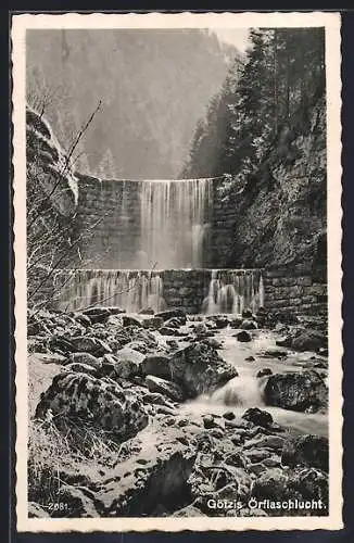 AK Götzis, Örflaschlucht, Wasserfall und Mauern
