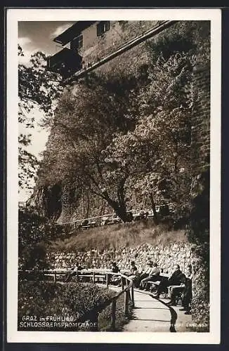 AK Graz, Partie auf der Schlossbergpromenade