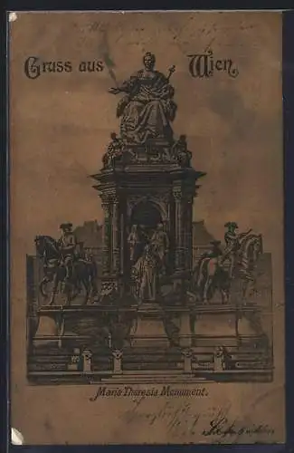 AK Wien, Maria-Theresia-Monument, Goldglanz