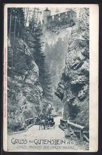 AK Gutenstein /N. Ö., Eselkutsche auf der Langen Brücke