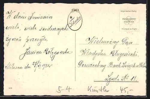 Künstler-AK Barockes Paar bei einem Spaziergang im Mondschein, Art Deco