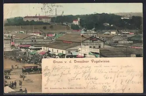 AK Dresden, Dresdener Vogelwiese, Festplatz mit Carola-Tanz-Salon