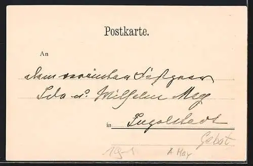 Künstler-AK Amor schiesst mit Pfeil und Bogen auf eine Blüte, Jugendstil