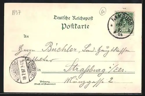 AK Hamburg, Reesendammbrücke und die Alsterarkaden