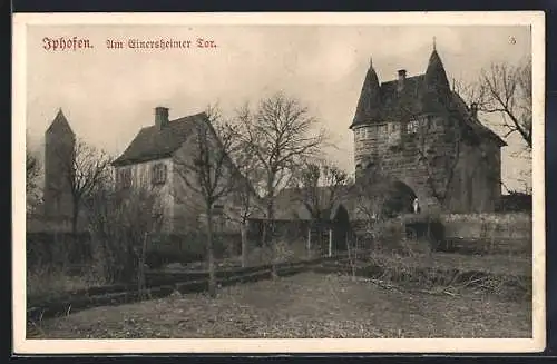 AK Iphofen, Einersheimer Tor und Eulenturm