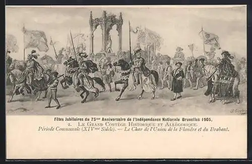 AK Brüssel / Bruxelles, Fetes Jubilaires du 75me Anniversiare de l`Independance Nationale 1905