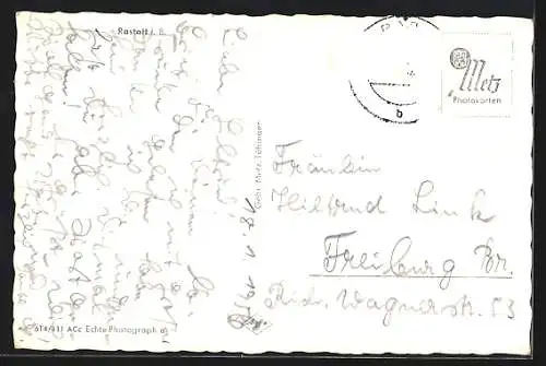 AK Rastatt, Panorama mit Kirche