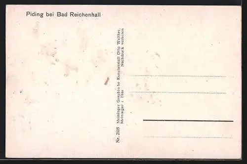AK Piding, Strassenansicht mit Kirche